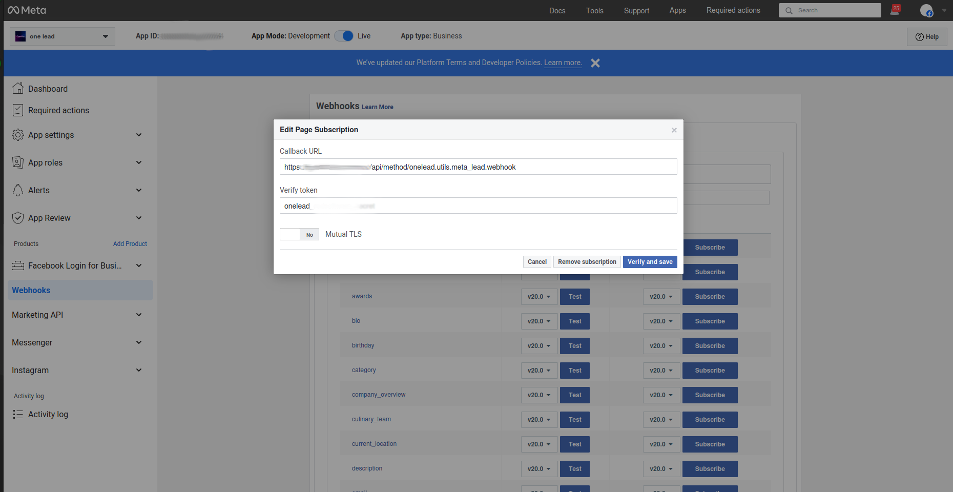 Meta Webhook Setup